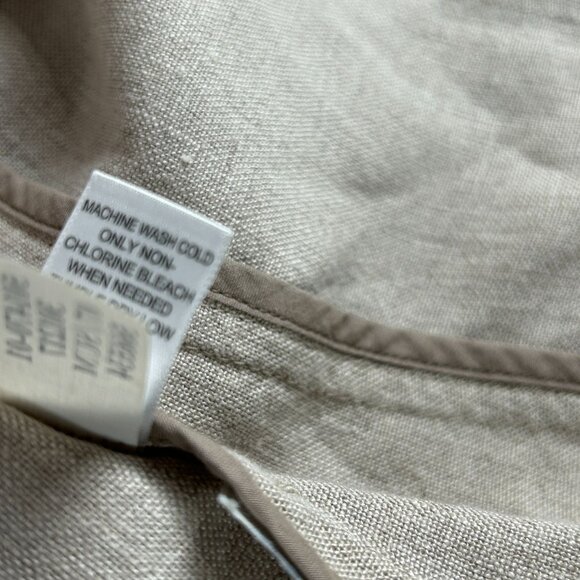 Forth & Towne Linen Allegory Womens Jacket Medium Beige Open Front Lightweight - Picture 5 of 8